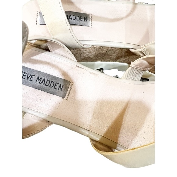 Steve Madden Kirsten Platform Sandals Womens Size 9.5 Beige Cork Y2K Saw Tooth - Picture 7 of 9